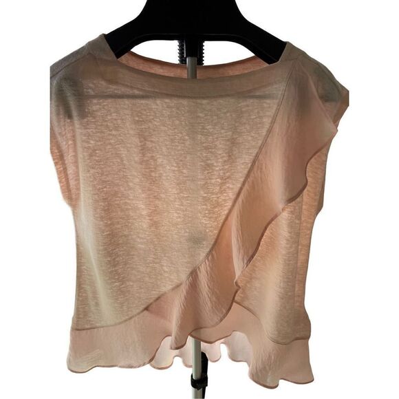Banana Republic Women’s SZS Blouse Pink with Sheer Frill - Picture 3 of 8